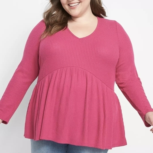 Lane Bryant Tops - 14/16 - Lane Bryant • Babydoll Hacci Waffle Knit Long Sleeve Top